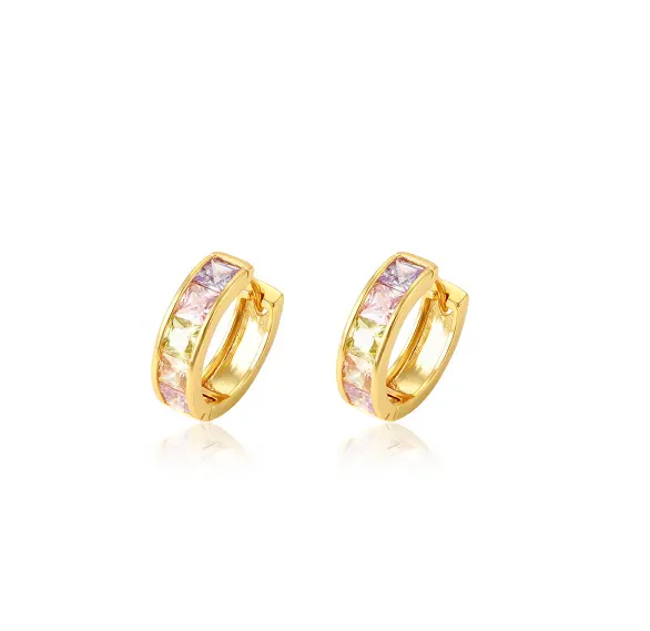 XL2018 xuping 24K Gold Plated earrings, indian gold CZ hoop Earrings design