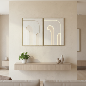 Minimalistische geometrische LED canvas wanddecoratie, moderne lijsten wandkunst voor woonkamer huisdecoratie - Product Image 1
