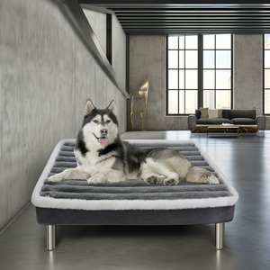 Grand lit pour <span class=keywords><strong>chien</strong></span> avec bordure en polaire pelucheuse-<span class=keywords><strong>Matelas</strong></span> orthopédique pour <span class=keywords><strong>chien</strong></span> durable et lavable, idéal pour Husky et races similaires - Product Image 3