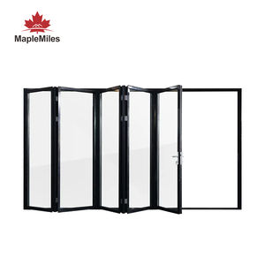 2025 vente chaude grand accordéon verrouillable interne moderne coulissant en aluminium bifold pliant Double portes patio en verre - Product Image 2