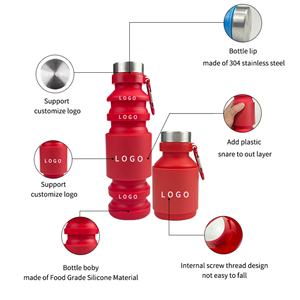 Vente en gros de gobelets à eau en silicone rétractables de grande capacité 550 ml, portables pour les activités de plein air, gobelets de voyage pliables, gobelets de sport - Product Image 5