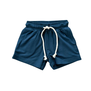 Shorts Bermuda en Tricot Décontractés pour Garçons, Couleur Unie, Taille à Cordon de Serrage avec Poches Latérales, Longueur Courte, Style Décontracté pour Garçons - Product Image 4