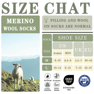 Chaussettes de randonnée en <span class=keywords><strong>laine</strong></span> mérinos AR 006, chaleur et durabilité hivernales, chaussettes de sport en <span class=keywords><strong>laine</strong></span> pour l'extérieur - Product Image 4