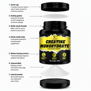 DUOZI <b>Creatine</b> Monohydrate Micronized Powder 250G Builds Lean Muscle Improves Recovery Energy Boost - Product Image 2