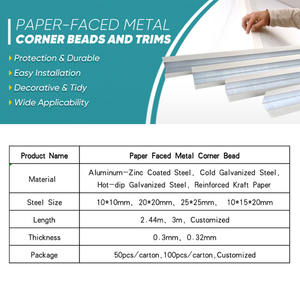 Profilo angolare in metallo rivestito in carta per cartongesso, per rendering e intonacatura esterna e interna personalizzati - Product Image 3