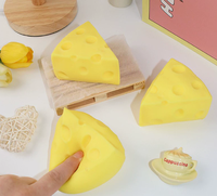Jouet anti-stress en forme de fromage mignon HuaShanQi, en TPR, doux et moelleux, nouveau, unique, en forme de boule de fromage, anti-stress, logo personnalisé