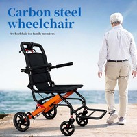 Fauteuil roulant manuel portable pour l'allée d'un avion, en acier au carbone ultraléger, pour le transport et le transfert