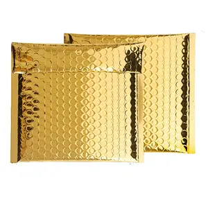 <span class=keywords><strong>Sobres</strong></span> acolchados de poliéster dorado con logotipo impreso personalizado, bolsa de mensajería de embalaje - Product Image 1