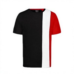 Maillot uni vierge personnalisé en gros, 100 % coton teint, écologique, 220 g, bicolore, à manches courtes, col rond, coupe classique - Product Image 2