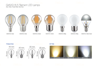 Livraison rapide Stock G45 E27 Ampoule LED à filament Edison 4W 470lm 2700K Blanc chaud CRI80 Dimmable Garantie 3 ans pour utilisation hôtelière