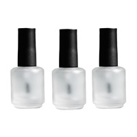 Conteneur cosmétique personnalisé de 15 ml, flacons en verre pour vernis à ongles, forme ronde, finition givrée avec bouchon à vis, vente en gros pour salon de manucure