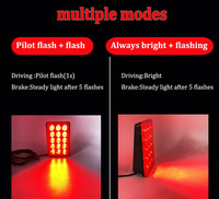 Nouveau Style 12V LED voiture avertissement frein feux de signalisation Triangle Rectangle carré Auto pilote arrêt lampe de sécurité Auto queue voyant d'avertissement