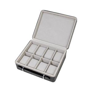 High End Luxury Multi-functional Larger Capacity 8 Slots Position Leather Watch <b>Boxes</b> with Velvet Portable Pillow for Storage - Product Image 4