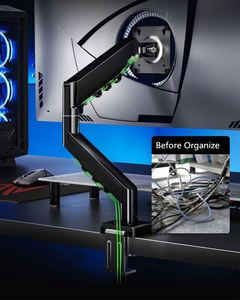 Soporte de Escritorio para Monitor con Brazo Giratorio de Movimiento Completo y Resorte de Gas para Monitores de 17-32'', Nuevo en Stock, Soporte para Monitor de Computadora con Inclinación de 90 Grados - Product Image 2