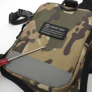 Veste de course nocturne unisexe en gros, nouvelle couleur unie, réfléchissante, détachable, sac de poitrine portable, poche en maille, sacs pour hommes - Product Image 5