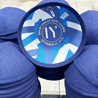 Venta al por mayor de fábrica: Kippah personalizada para Bar Mitzvah, Kippah para ceremonia judía, Yamaka con fecha y nombre impresos para niños