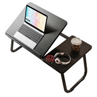 Bureau d'ordinateur portable pliable en bois réglable en hauteur, table de lit portable pour la maison, le bureau, l'étude, le travail, la chambre, le canapé