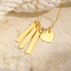 Модное женское длинное ожерелье с подвеской в виде сердца из нержавеющей стали с покрытием из розового золота для дружбы, религиозных праздников и ювелирных украшений для женщин - Product Image 1