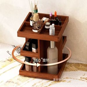 Organizador de Maquillaje de Madera de 3 Niveles para Escritorio, Almacenamiento de Cosméticos y Cuidado de la Piel - Product Image 5