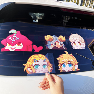 Resistente UV olografico divertente trasferimento auto adesivi adesivi personalizzati in vinile Anime che spuntano corpo auto adesivi per finestra Peeker adesivi - Product Image 4