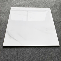 Carreaux de Sol en Porcelaine Brillant Effet Marbre 60x60 80x80, Grès Cérame Poli Émaillé Blanc