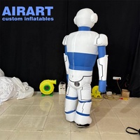 Costume de défilé gonflable sur mesure blanc et bleu, costume de mascotte robot astronaute gonflable imprimé sur mesure