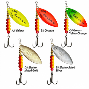 Willow Leaf <span class=keywords><strong>Mepps</strong></span> Style Spinner-Köder, Kupfergewicht Farbige Rotierende Flügelköder mit Dreifachhaken für Süßwasser-Barsch, Forelle, Hecht - Product Image 2