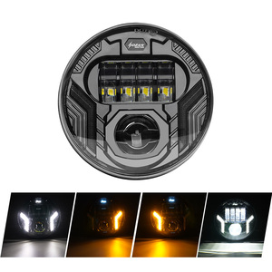 Feux de route ronds de 5,75 pouces 36W Faisceau haut/bas Feux de jour blancs et clignotants ambrés pour les modèles de motos Système d'éclairage - Product Image 2