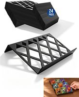 Exhibidores de Acrílico Negro para Tarjetas, 24 Soportes Modulares para Tarjetas Deportivas, Exhibidores para Tarjetas de Juegos de Mesa