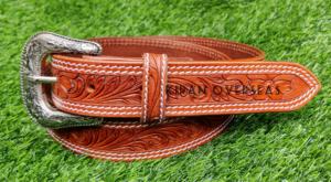Ceinture en cuir de vache occidentale, outillage et sculpture, sangle en cuir interchangeable pour vêtements de cowboy - Product Image 5