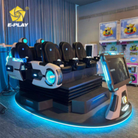 EasyPlay VR Magic UFO, simulateur VR 9D pour 6 joueurs, chaise à mouvement avec 35 jeux et vidéos pour usage commercial