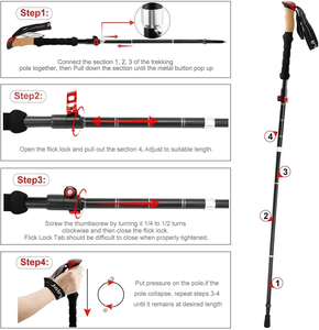 <span class=keywords><strong>Bastones</strong></span> nórdicos plegables, <span class=keywords><strong>bastones</strong></span> de senderismo telescópicos, bolsa de polietileno de aluminio <span class=keywords><strong>para</strong></span> exteriores OEM a precio de fábrica 135 - Product Image 5