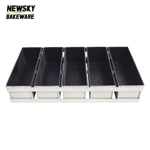 Boîte à <span class=keywords><strong>toast</strong></span> ondulée à 4 fentes en aluminium acier Rectangle pour la cuisson du pain Pullman Moule à pain Moules à pain - Product Image 3
