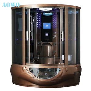 Wholesale bathroom indoor steam shower room with TV double shower bubble bath with jacuzzi shower cabin
