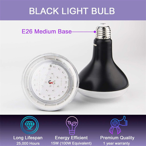 UVA 385-400nm Póster fluorescente Lámpara de luz negra 100W Equivalente a BR30 Bombilla <span class=keywords><strong>LED</strong></span> negra para brillar en la oscuridad - Product Image 4