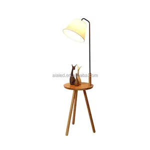 Mix and match wood art floor lamp Modern simple creative floor lighting standing light coffee table iron floor lamp