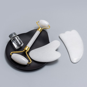 Rouleau facial en jade blanc naturel pour la beauté anti-âge Rouleaux Gua Sha pour le soin du visage, des yeux et du cou - Product Image 3