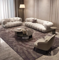 Canapé en Tissu Simple pour Petit Appartement, Salon, Villa – Ensemble Complet de Mobilier Design Luxe Léger
