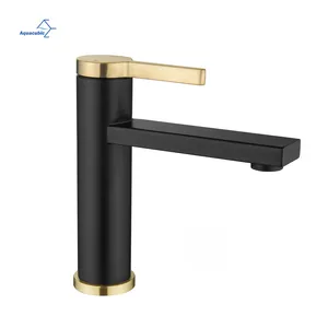 Matt Black Basin Faucet Hot And Cold Water Mixer Sink Tap Bathroom Single Handle Deck Mounted Faucet Made Of Brass