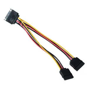6 Inch Male to Dual Female SATA Power Y Splitter Cable Adapter