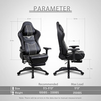 Anda Seat Kaiser 3 Taille L Noir Chaise de Gamer Cadeira Gamer Que Suporta 200 Kg Gaming Stuhl Echtleder Gamer Chair Big and Tall