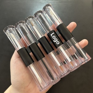 ISMAN Tube de brillant à lèvres double embout de luxe 4 ml, flacon transparent noir pour mascara et eye-liner, <span class=keywords><strong>vente</strong></span> en gros, marque <span class=keywords><strong>privée</strong></span> professionnelle - Product Image 1