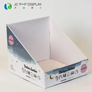 Présentoir de comptoir en carton en matériau recyclable pour cosmétiques, présentoir cosmétique en carton POP PDQ pour produits de soins corporels