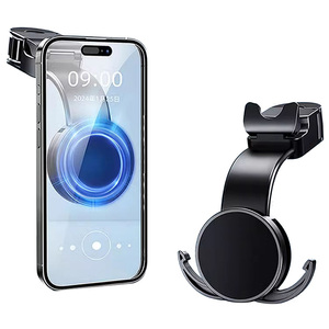Z292 Multifunctional Magnetic Flexible Adjustable Height Car Seat Headrest Phone Holder with Hanging <b>Hooks</b> for Universal - Product Image 1