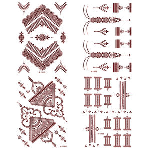 Tatuajes Temporales Impermeables para <span class=keywords><strong>Mujer</strong></span>, Diseños de Tatuajes Falsos para Mano Completa, Pegatinas de Henna - Product Image 2
