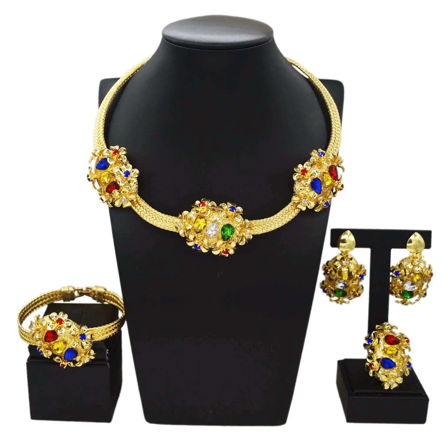 Latest Factory Direct Custom Fashion Wholesale Jewelry Set 18K 24K Gold plated wedding party gift birthday Jewels