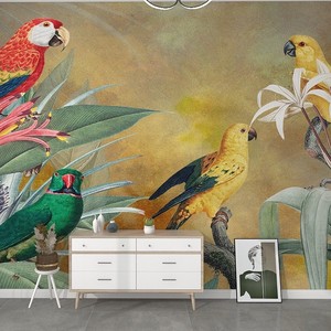 Plantes, forêts, fleurs, oiseaux et animaux du sud-est asiatique fond mur <span class=keywords><strong>Tv</strong></span> fond papier peint personnalité murale sans couture - Product Image 4
