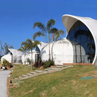 Maison de villégiature de luxe hôtel glamping tente coquillage tente d'escargot extérieure pour camping maisons préfabriquées séjour confortable