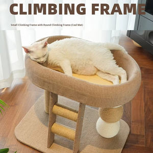 Tempat Tidur Kucing Hemat Ruang dengan Platform Lompat, Tiang Garukan Sisal, Rangka Panjat, dan Bola Main untuk Kucing di Apartemen Kecil - Product Image 6