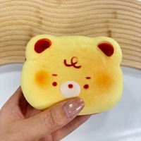 Jouet Squishy à Remontée Lente, Ours Mignon en Forme de Pain, Jouet Anti-Stress, Jouet Sensoriel Kawaii, Squishies pour Enfants et Adultes en Matière PU